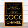 Black & Gold Coco Chanel No Time Quote Wall Art Print