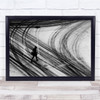 Man Walking Through Snow Tracks Wall Art Print