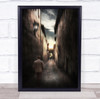 Walk On The Alley blurry people Wall Art Print