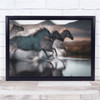 Splashing Horses Running Water Wall Art Print