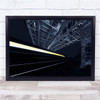 Train Night Light Under Bridge Wall Art Print