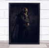 Blind Fury bald man with pole Wall Art Print