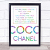 Rainbow Coco Chanel The Face You Deserve Quote Wall Art Print Rainbow Coco Chanel The Face You Deserve Quote Wall Art Print