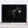 Hat Flower Black White Petals Wall Art Print