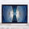 Panorama Tunnel blue circular Wall Art Print