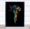 Burning colourful smoke dark Wall Art Print