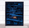 Family And Village blue dark Wall Art Print