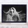 Girl Messy hair posing stare Wall Art Print