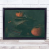 Pumpkins books clock vintage Wall Art Print