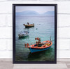 Resting Boats lake mountains Wall Art Print