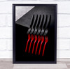 Red And Black forks cutlery Wall Art Print