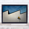 Waves Warning Sign Sky Blue Wall Art Print