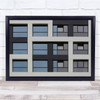 Abstract Window Block blue Wall Art Print