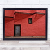 Red Building wall and door Wall Art Print