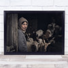 A Pastora old woman sheep Wall Art Print