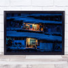 Blue Time Light Homes Wall Art Print