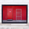 Red door Gate Wall Wall Art Print