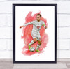 Footballer Christian Eriksen Denmark Football Player Watercolor Wall Art Print