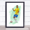 Footballer Thiago Silva Brazil Football Player Watercolor Wall Art Print