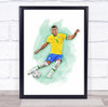 Footballer Casemiro Brazil Football Player Watercolor Wall Art Print