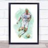 Footballer Zinedine Zidane Football Player Watercolor Wall Art Print