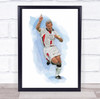 Footballer Alan Shearer Football Player Watercolor Wall Art Print