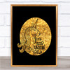 Stay Wild Unicorn Quote Print Black & Gold Wall Art Picture
