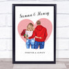 Forever & Always Roses Romantic Gift For Him or Her Personalized Couple Print