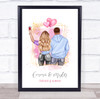 Forever Pink Wine Romantic Gift For Him or Her Personalized Couple Print