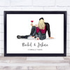 Rose Hot Chocolate Romantic Gift For Him or Her Personalized Couple Print