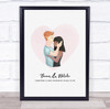 Pink Heart Background Romantic Gift For Him or Her Personalized Couple Print