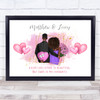 Love Story Pink Romantic Gift For Him or Her Personalized Couple Print