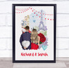 Paris Eiffel Tower Romantic Gift For Him or Her Personalized Couple Print