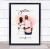 Watercolor Pink Peach Romantic Gift For Him or Her Personalized Couple Print