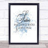 Sisters Share Inspirational Quote Print Blue Watercolour Poster