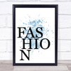 Blue Fashion Serif Quote Wall Art Print Blue Fashion Serif Quote Wall Art Print