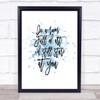 Room Full Of Art Inspirational Quote Print Blue Watercolour Poster