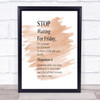 Stop Waiting Quote Print Watercolour Wall Art