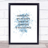 Christian Dior Individuality Inspirational Quote Print Blue Watercolour Poster