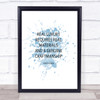 Christian Dior Real Luxury Inspirational Quote Print Blue Watercolour Poster