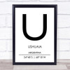 Ushuaia Argentina Coordinates World City Travel Print Ushuaia Argentina Coordinates World City Travel Print