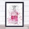 Watercolour Splatter Absolutely Berry Vodka Bottle Wall Art Print
