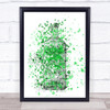 Watercolour Splatter Absolutely Lime Vodka Bottle Wall Art Print
