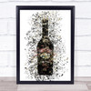 Watercolour Splatter Irish Cream Liqueur Bottle Wall Art Print