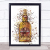 Watercolour Splatter Royal Whiskey Bottle Wall Art Print
