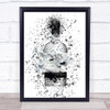 Watercolour Splatter Scottish Silver Gin Bottle Wall Art Print