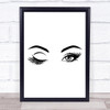 Winking Eyes Eyelashes Framed Wall Art Print