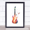 Galaxy Guitar Framed Wall Art Print