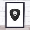 Music Note Style Chalk Guitar Plectrum Framed Wall Art Print