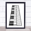 Music Note Style Chalk Keyboard Framed Wall Art Print
